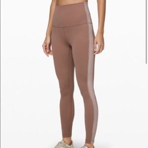 Lululemon velvet lined align super high rise 28”leggings sz 4 dusty mauve pink